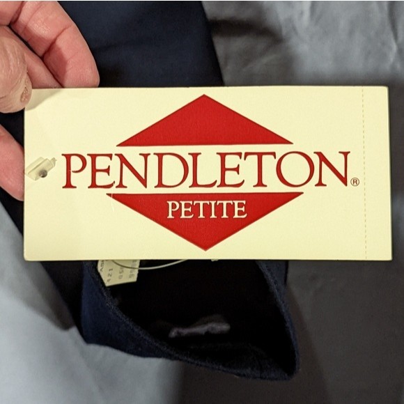 Vintage Pendleton 100% Virgin Wool Blazer Women's Size 14 Petite Navy - Picture 4 of 10